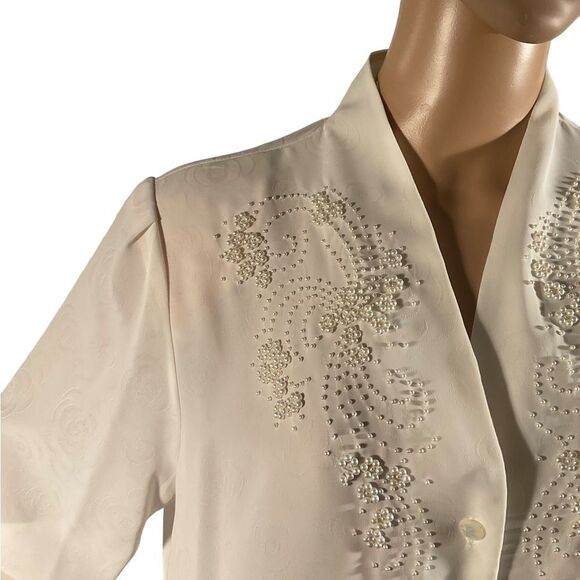 Laura and Jayne Women’s Vintage White Blouse Button Up 80s 90s Size 14 - Picture 2 of 15
